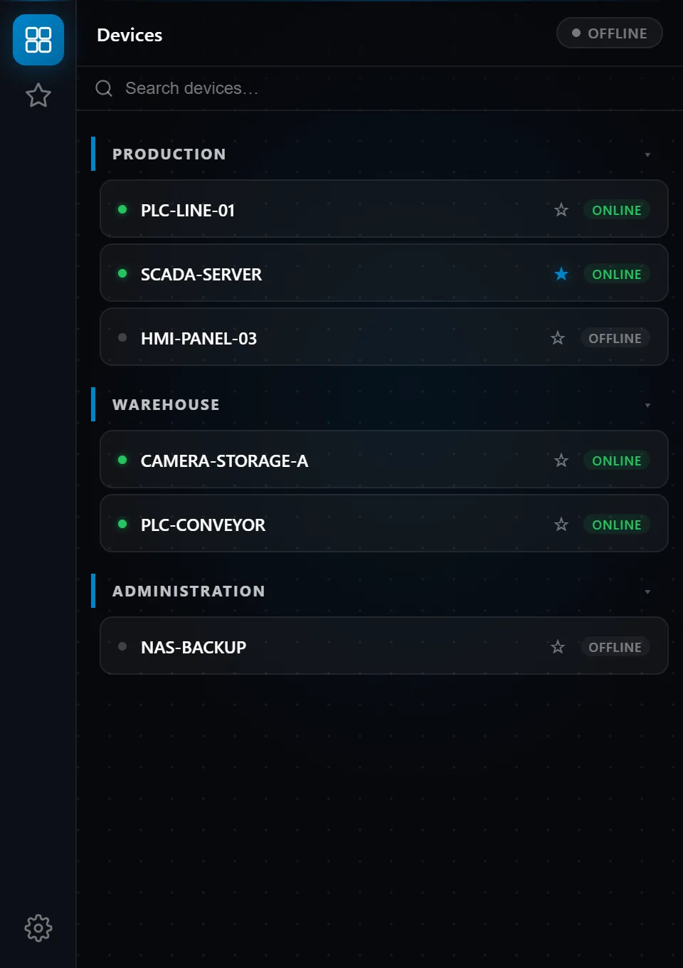 myACCESS — Device list