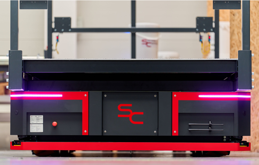 AGV robot in production hall