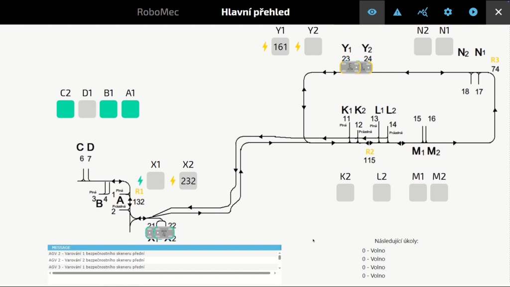 Real-time AGV fleet visualization on vector map