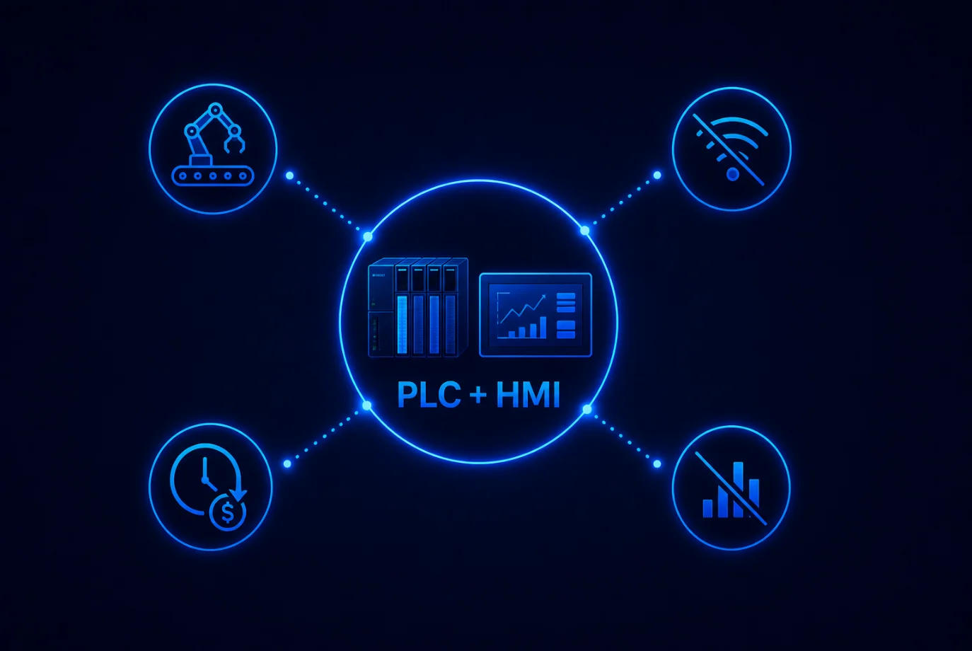 When PLC and HMI alone may be sufficient — standalone machine, no remote monitoring needed